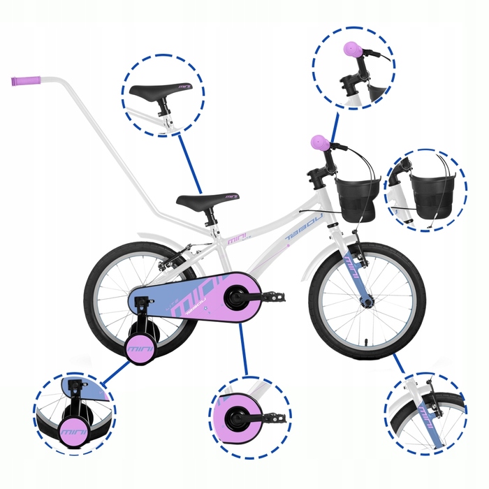 Дитячий велосипед Tabou MINI LITE, 16 дюймів, багатоколірний