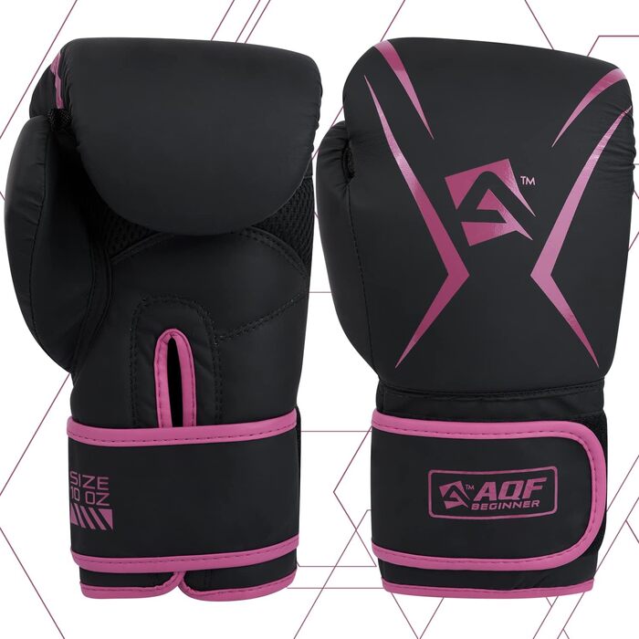 Боксерські рукавиці AQF для боксу, кікбоксингу, ММА – 12 oz рожеві