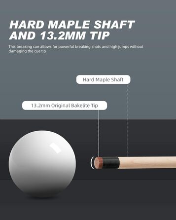 Професійна кий для більярду/пулу Crival Heavy Hitter Jump-Break-Queue, 3-х частин, 137.2 см, з клена, чорного кольору