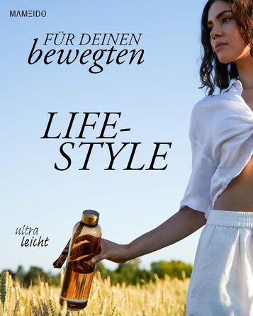 Фляга для води MAMEIDO 1 л з позначками часу, для спорту, фітнесу та офісу, BPA Free, Sapphire Blue