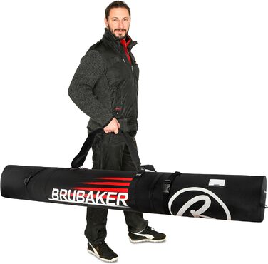 Набір BRUBAKER Champion: чохол для лиж та чохол для лижних черевиків (170/190 см) + чохол для палиць + для лиж, черевиків, шолома. Чорний/червоний