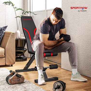 Регульована лава для жиму SPORTNOW: багатофункціональна лава для тренувань до 250 кг, з 6 положеннями спинки, для дому та спортзалу