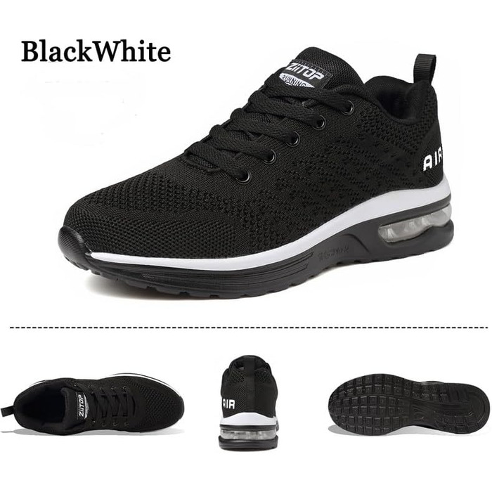 Кросівки для чоловіків: бігові, спортивні, повсякденні, для ходьби, тренувань, гімнастики, чорно-білі. Розмір 40 2/3 EU