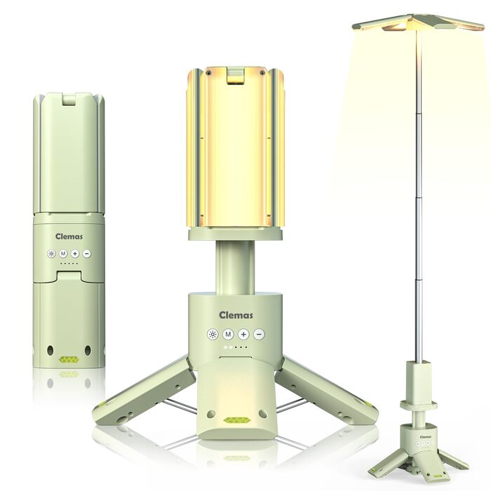 Телескопічний акумуляторний ліхтар-лампа для кемпінгу, 14000mAh, LED, 6000LM, IPX5, водонепроникний, з магнітом, димування, для кемпінгу, будівництва, надзвичайних ситуацій та зовнішнього використання, білий