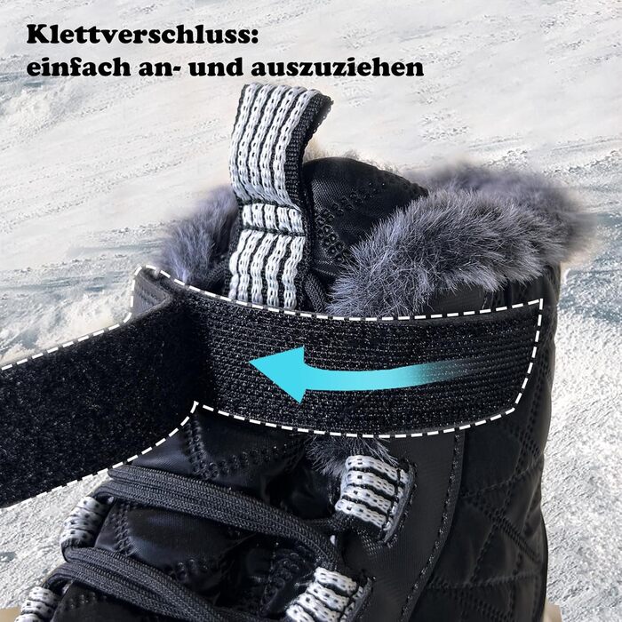 Дитячі зимові черевики JMFCHI для хлопчиків та дівчаток: трекінгові, туристичні, з теплим хутром, чорні, 37 EU