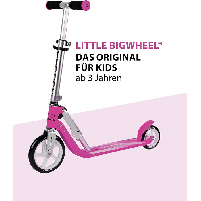Дитячий самокат HUDORA Little BigWheel, алюмінієвий, для дітей від 3 років, складаний, регульований, великі колеса, до 100 кг