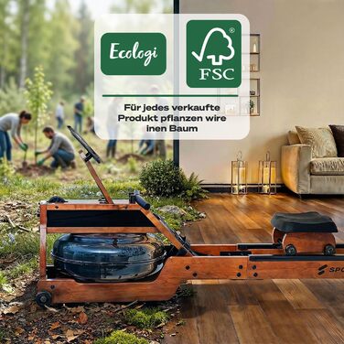 Гребний тренажер для дому PROwer WRX500 з водним/магнітним опором, LED-дисплеєм, Bluetooth, вертикальним зберіганням