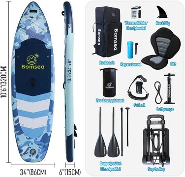 Надувний сапборд для SUP, 2 місця, 200 кг, зелений - SUP дошка для водного спорту
