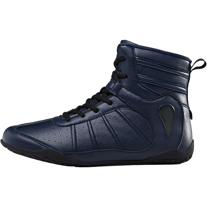 Жіночі боксерські черевики, хай-топ, боксерські тренувальні кросівки, для жінок, шкіряні, бокс, фітнес, білі (39 EU, Blue Blau)