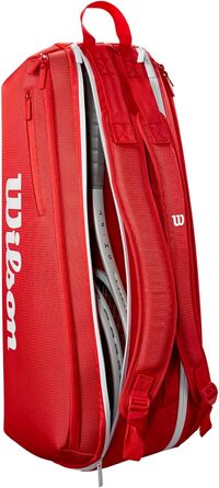Сумка для тенісу Wilson Super Tour Red 2025 - для 2 ракеток, червоно-біла