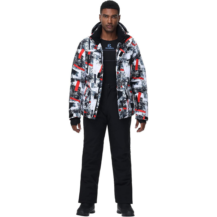 Костюм чоловічий гірськолижний HOTIAN, комплект куртка та штани, теплий зимовий костюм для сноубордингу, катання на лижах, походів, альпінізму, XL, червоно-біло-чорний