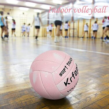 Волейбольний м'яч Krfapt розмір 5, офіційний, Soft Touch, для тренувань, Outdoor/Indoor, водонепроникний, з дизайном Ripples (синій/фіолетовий/рожевий)