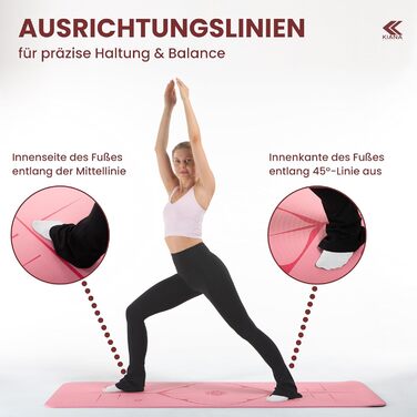 Йога мат для занять йогою, пілатесом та силовим тренуванням - німецька розробка, неслизька, захищає суглоби, 2 товщини (1.0 та 1.5 см), м'яка спортивна мат, рожева