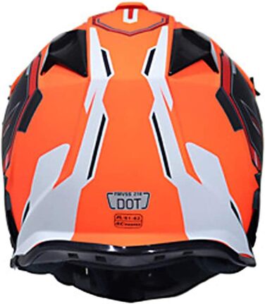 Мотошолом YASE Cross для мотокросу/ендуро/даунхілу, повний захист обличчя, для мопеда/ATV/MTB (чорний/помаранчевий/червоний, L (56-57 см))