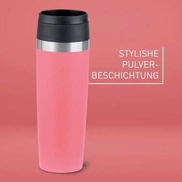 Термокухоль Emsa Travel Mug Classic 0,5 л, нержавіюча сталь, з гвинтовим затвором та відкриттям на 360°, Petrol Blau