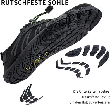 WateLves Взуття для плавання та трейлраннінгу (унісекс) - чорний, 45 EU