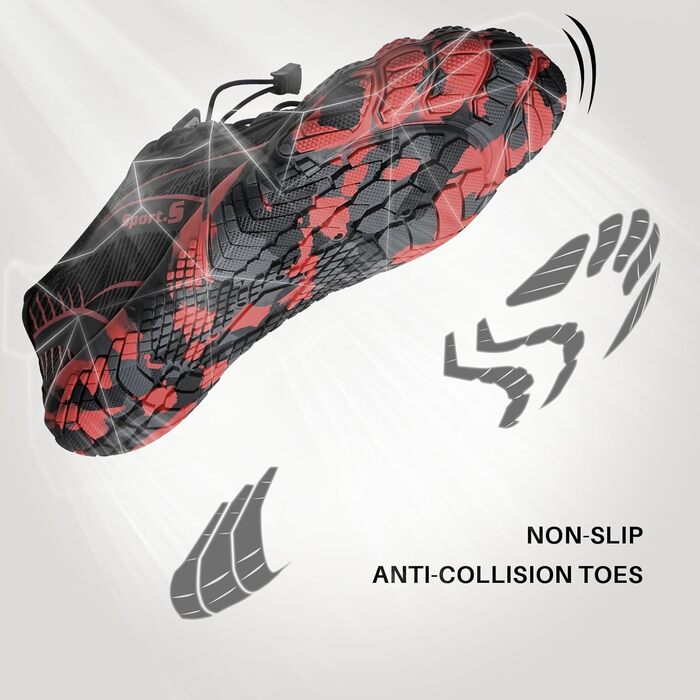 Легкі шкарпеткові кросівки IceUnicorn для чоловіків та жінок. Шкарпетки-кросівки, аквашузи, фітнес-кросівки, пляжні та плавальні кросівки. Розмір 43 EU, чорний колір.