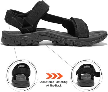 Чоловічі літні сандалії NORTIV 8 для туризму та спорту, Outdoor, пляжні сандалії, чорний колір, 45 EU