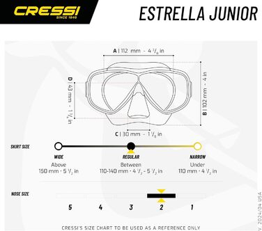 Дитяча маска для дайвінгу та снорклінгу Cressi Estrella Jr