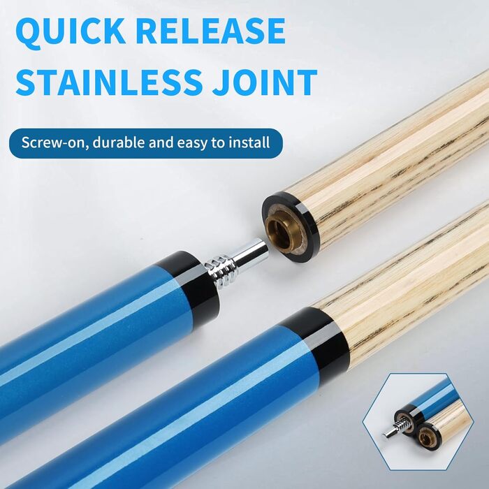 Біліардний кий Horse з наконечниками 13 мм, 147 см, з рукавичками та крейдою. Дерев'яний кий для більярду для дорослих. Стильний дизайн, вага 540/600 г