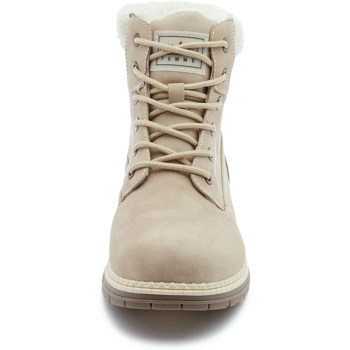 Черевики для туризму та зимові черевики ANJOUFEMME для жінок, водонепроникні та теплі зимові черевики для активного відпочинку, трекінгу та зимових прогулянок, 38 EU, колір: бежевий з хутром