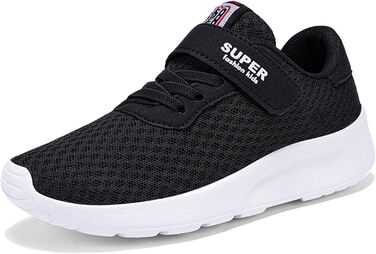 Дитячі кросівки з світлою підошвою - зручні та легкі спортивні кросівки для хлопчиків та дівчаток, розмір 39 EU, чорний колір