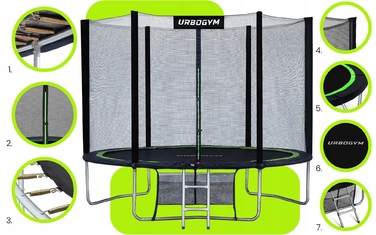Батут із сіткою Urbogym 312 см FT 10 (304-312 см)