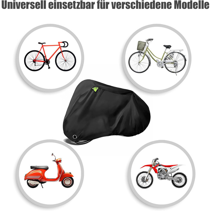 Водонепроникний чохол для велосипеда BigDean – захист від негоди, підходить для 1-2 велосипедів, мотоциклів та ролерів, поліестер 210D