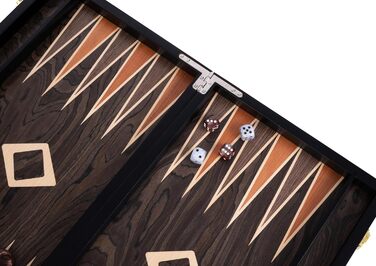 Набір для гри в шашки Engelhart Luxus 250547 з горіховим шпону, лакований (15 дюймів, ебенволовий коричневий)