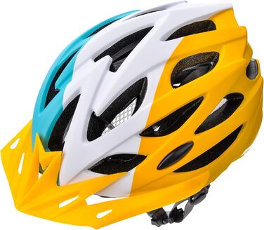 Велосипедний шолом meteor Marven для чоловіків, жінок та дітей L (58-61 см), для MTB, BMX, скейтборду, самокату, мінта/білий/жовтий