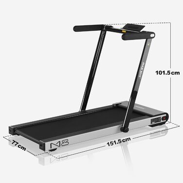 Бігова доріжка MAXXUS M8 електрична 2 к.с. 12 км/год, 125x45 см, Bluetooth, LCD, додаток, складна, тримач для планшета, фітнес для дому та офісу, червона/срібляста/бронзова