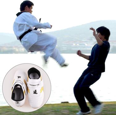 Взуття для Таеквондо Wakects: спортивні кросівки для Кунг-Фу, Тай-Чи, Таеквондо. Дитяче та доросле. Білий колір.