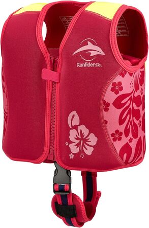 Дитячий жилет для плавання Konfidence Oahu Pink, L (19-30 кг) – преміум якість, безпечний ремінь, CE-сертифікат