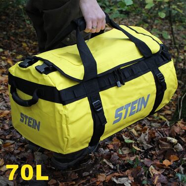 Водонепроникна сумка для подорожей STEIN Metro 70L (рюкзак-трансформер) з ПВХ-покриттям, компресійними ременями та м'якими плечовими ременями, помаранчевий