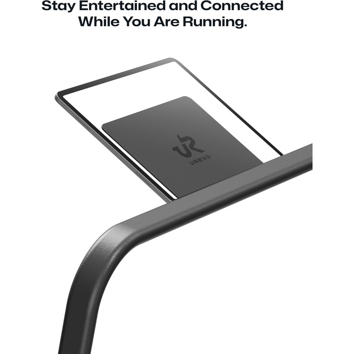UREVO Smart Walking Pad: компактний біговий килимок під стіл з двома амортизаторами, додаток для фітнесу з аналітикою та режимом MIIT, керування пультом або додатком для дому/офісу (чорний)