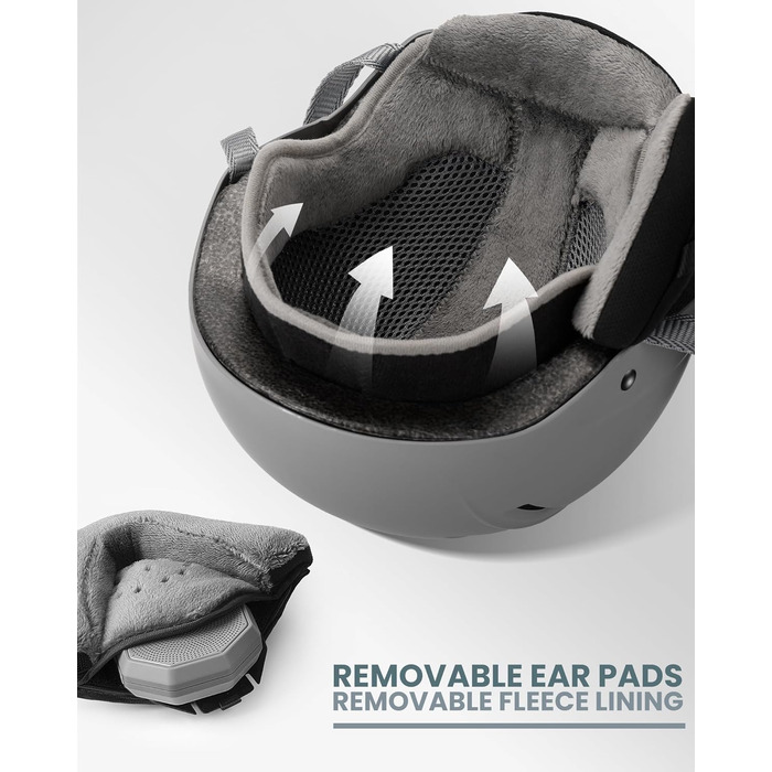 Шолом для сноубордингу та лиж OutdoorMaster з маскою, захисний EPS-піна, 14 вентиляційних отворів, сірий матовий, M