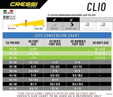 Ласти Cressi Clio для плавання, апное і снорклінгу