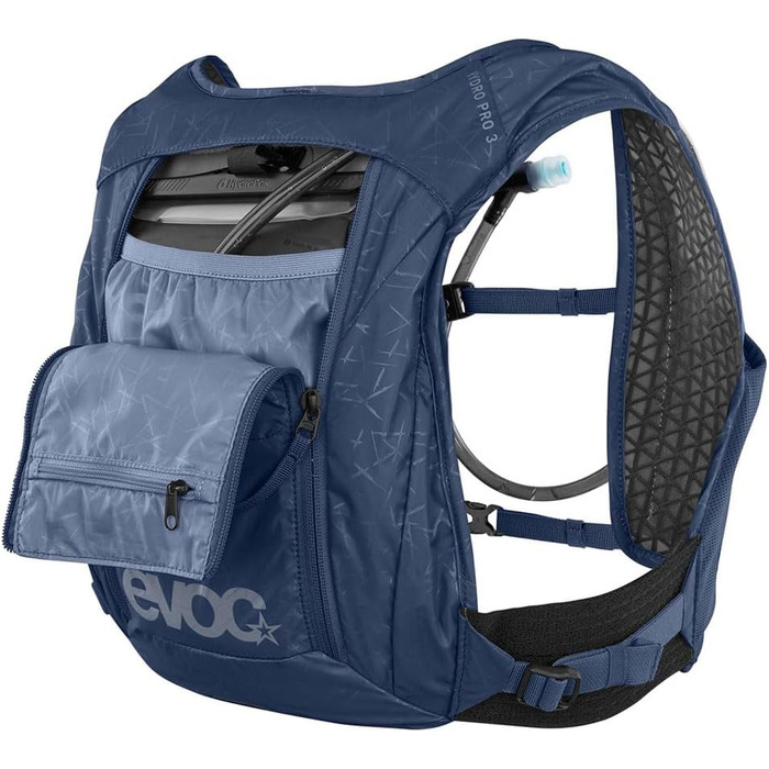 Гідраторний рюкзак EVOC HYDRO PRO 1,5/3 л з питною системою 1,5 л, ультралегкий, з відсіками для харчування, кишенями на грудному ремені, універсальний розмір, денім
