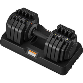 Дріпекс Набір гантелей, 11 кг/24,5 кг/41 кг: короткі гантелі з антиковзним покриттям, регульовані диски та підставка, фітнес-гантелі (одна або пара, 41 кг x1, 10 рівнів регулювання)