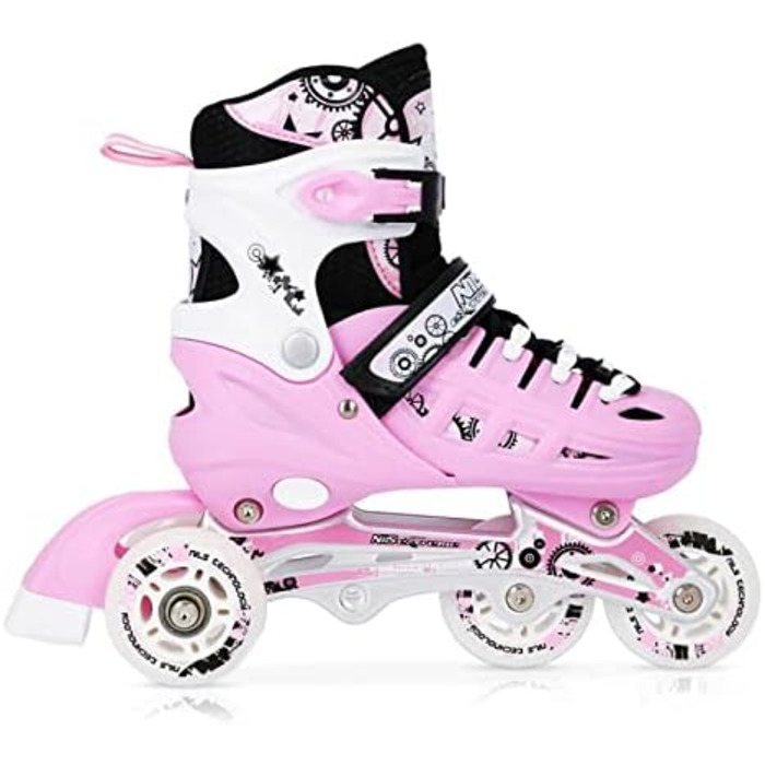 Коньки NILS дитячі та жіночі, регульовані, розмір 35-38, колір Bonbonrosa (NH10905)