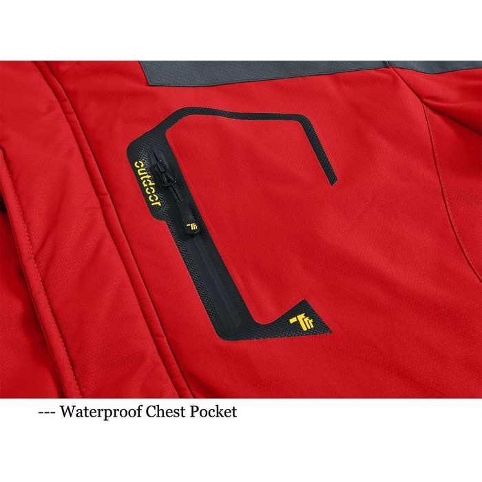 Чоловіча зимова куртка Jacken з флісовою підкладкою, водонепроникна, дихаюча, тепла, вітрозахисна, софтшелл, знімний капюшон, червона, XL