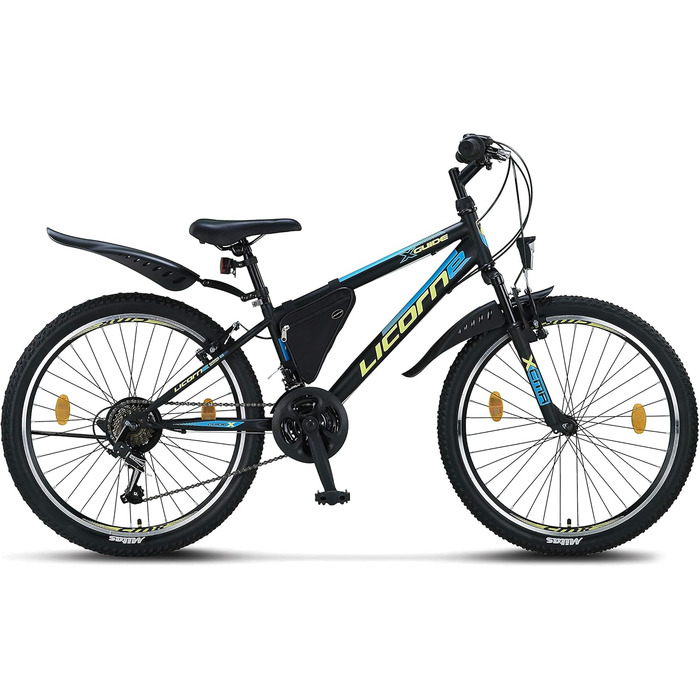 Гірський велосипед Licorne Bike Guide Premium 24 дюйми, 21 швидкість, для дітей та дорослих