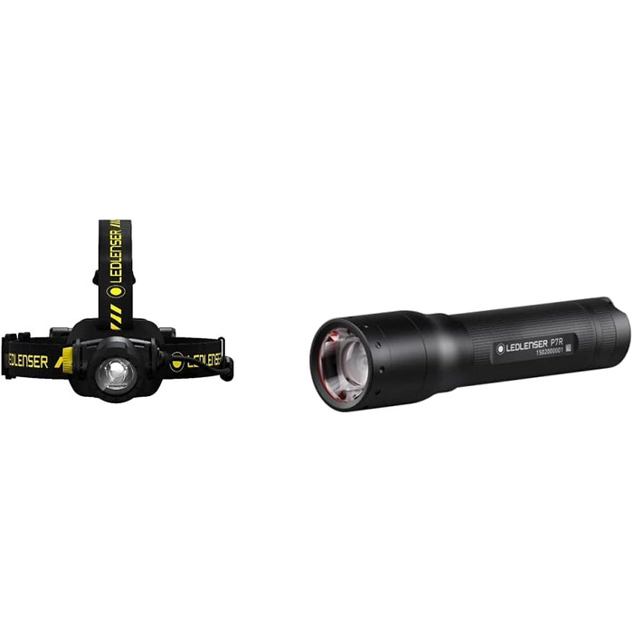 Ліхтар налобний LED Ledlenser H7R Work + P7R, 1000 люмен, акумуляторний, водонепроникний IP67, регульований, з USB-кабелем