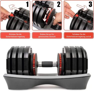 Професійний набір гантелей Profihantel X36 з регулюванням ваги | 2-36 кг | Зручна система кріплення | Комплект з підставками