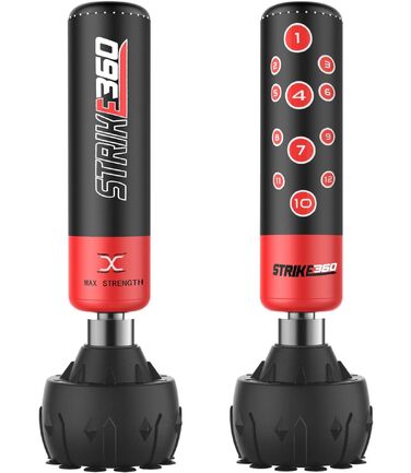 Боксерський мішок Max Strength, підлоговий стійкий (183 см), для боксу, кікбоксингу та MMA, чорний