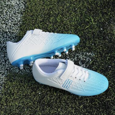 Дитячі футбольні бутси JABASIC для гри на твердих поверхнях, розмір 28 EU, біло-блакитні, з футболковими шкарпетками