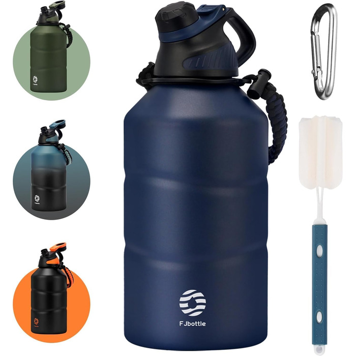 Fjbottle спортивна термобутилка з нержавіючої сталі 1900 мл з магнітною кришкою, без BPA, герметична, для газованої води, спортзалу, школи та фітнесу
