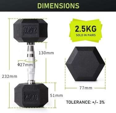 Гантелі PhysKcal Hexagon 2,5-20 кг поліуретанові, нековзні, ергономічні хромовані ручки, набір гантелей для фітнесу