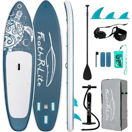 Надувний SUP-борд FEATH-R-LITE Stand Up Paddling Board: стабільний дизайн, преміум аксесуари (сірий)
