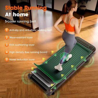 Бігова доріжка Alphaflow Walking Pad для дому та офісу з нахилом 4%, LED-дисплеєм та дистанційним керуванням